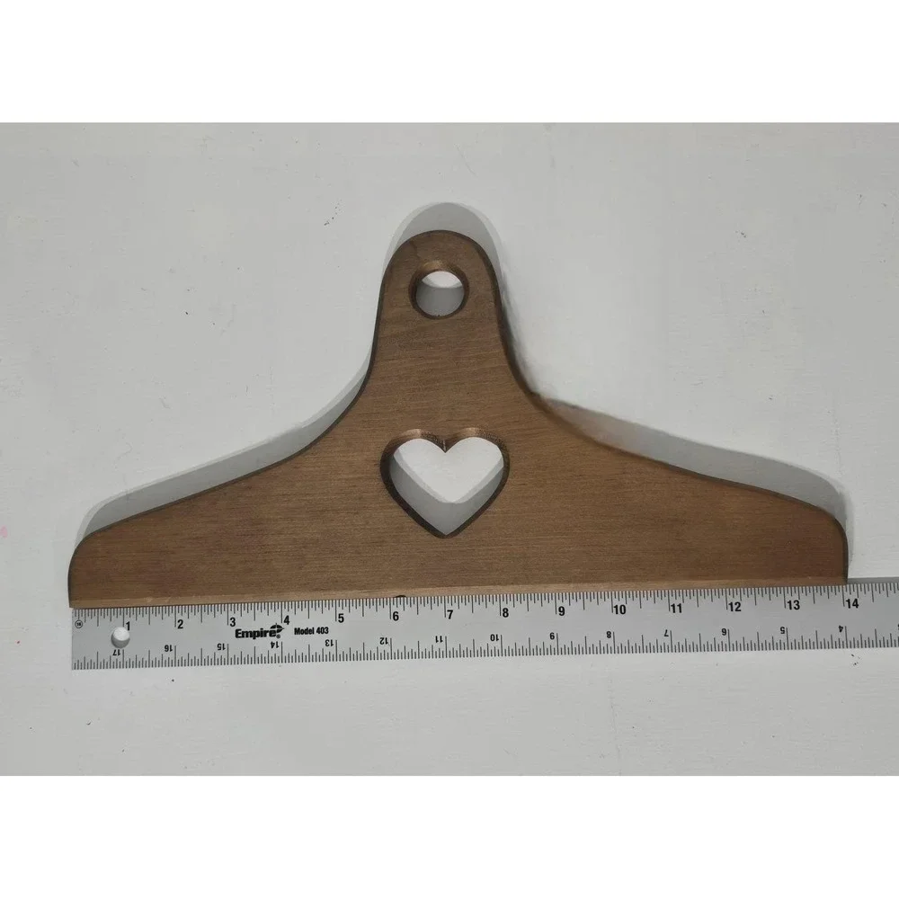 VTG Hand Cut Heart Wooden Clothes Hanger for Peg Rack Country Farmhouse Folk Art